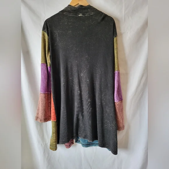 Embroidered Patchwork Zip-Front Jacket — Multicolor - Picture 2 of 3